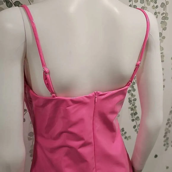 NWOT Naked Wardrobe Pink Vinyl Mini Dress Sz XL - Picture 8 of 10